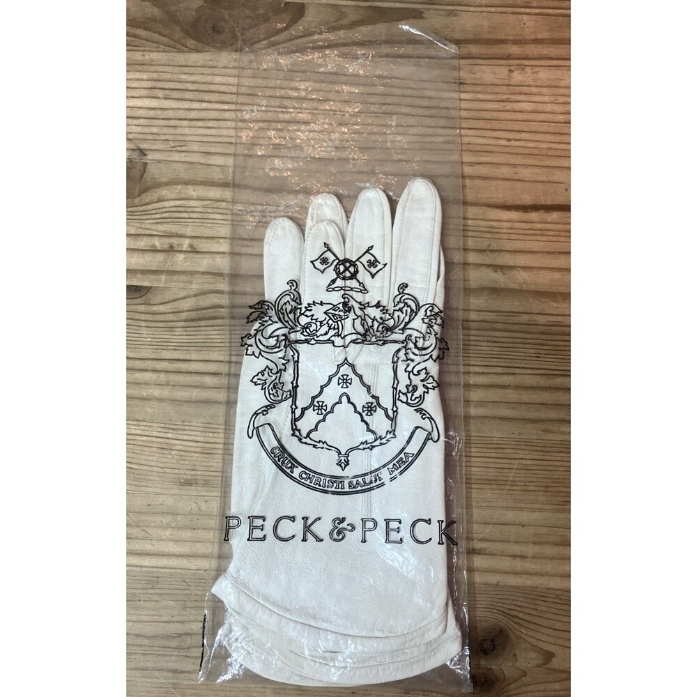 Vintage Peck &  Peck Thin White Leather Small Ladies  Gloves In Bag Mid Century